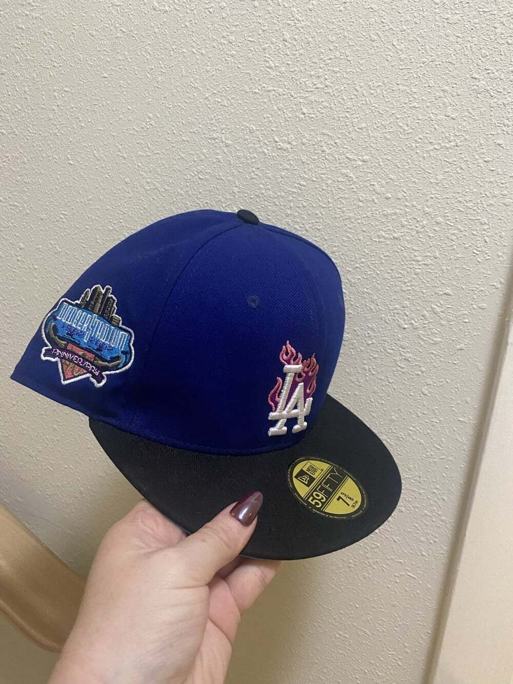 Los Angeles Dodgers Hat Cap Fitted Mens 7 3/8 Blue MLB Baseball New Era 59FIFTY